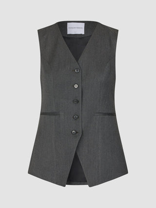 Women's Skye Long Vest Charcoal Melange