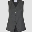 Skye Set Charcoal Melange Long Vest and Tapered Pants