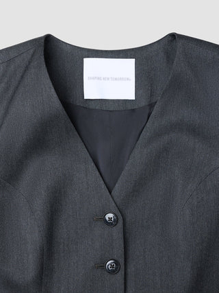 Women's Skye Long Vest Charcoal Melange