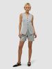 Skye Set Grey Pine Melange Long Vest & Shorts