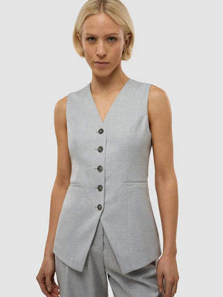 Women's Skye Long Vest Grey Pine Melange