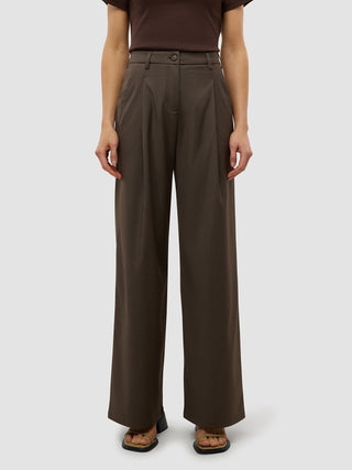 Women's Skye Pants Wide Dark Chestnut Melange