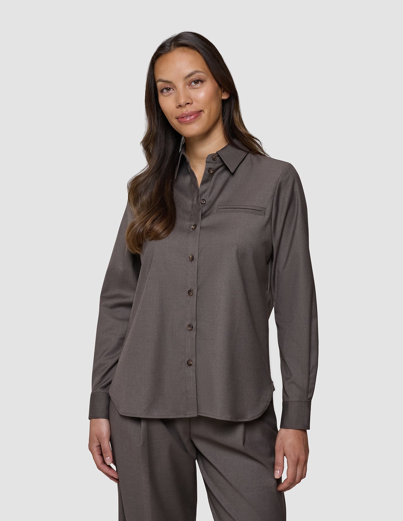Women's Skye Shirt Dark Chestnut Melange