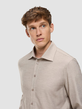 Soft Flannel Shirt Beige