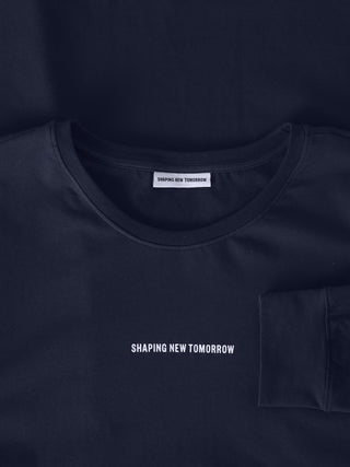 Supima Autograph Long-Sleeved T-shirt Navy