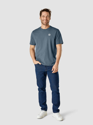 Supima T-shirt Box Fit Globe Blue Mirage