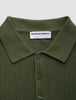 Textured Knitted Short Sleeve Polo Urban Green