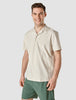 Tech Linen Bowling Short Sleeve Shirt Sandshell Stripe