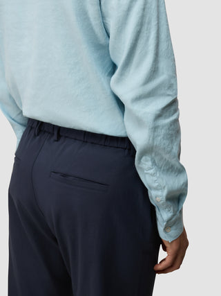 Tech Linen Elastic Pants Midnight Blue