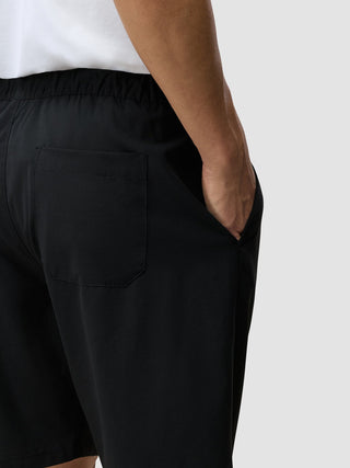 Tech Linen Elastic Shorts Black