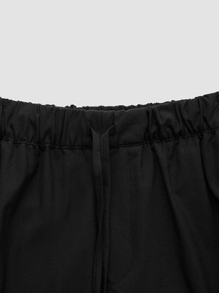 Tech Linen Elastic Shorts Black