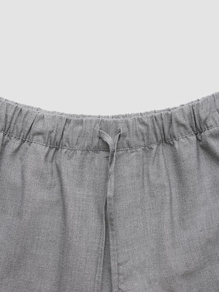 Tech Linen Elastic Shorts Charcoal