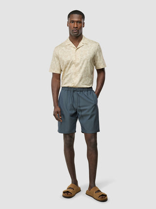 Tech Linen Elastic Shorts Navy