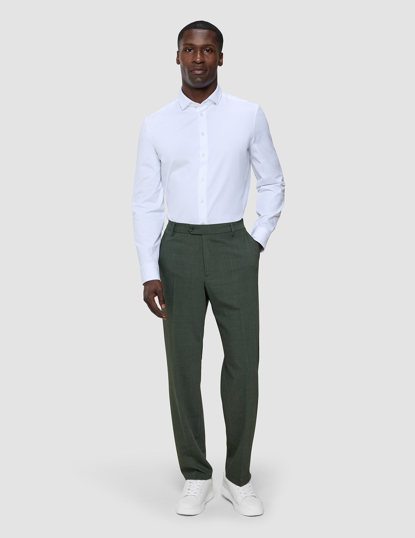 Tech Wool Suit Pants Regular Green Night