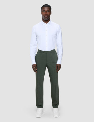 Tech Wool Suit Pants Slim Green Night