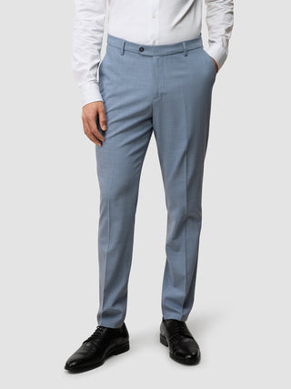 Tech Wool Suit Pants Slim Light Blue