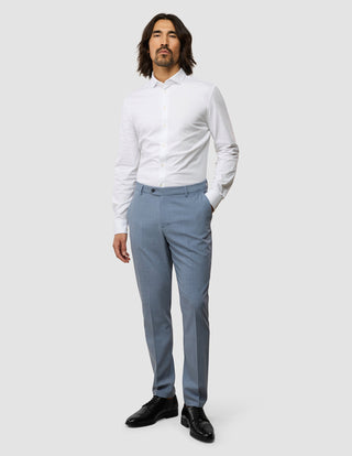 Tech Wool Suit Pants Slim Light Blue