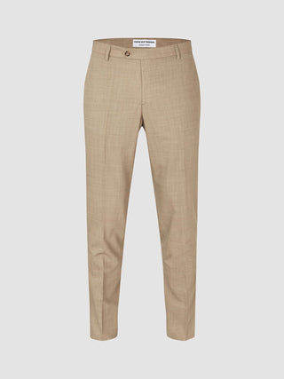 Tech Wool Suit Pants Slim Sand