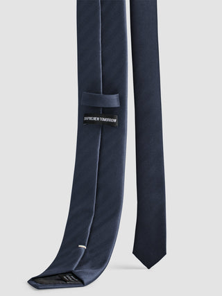 Tie Herringbone Midnight Blue