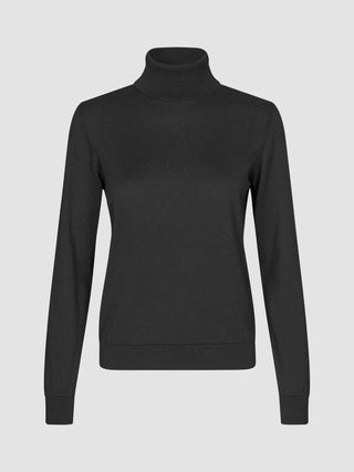 Fine Knit Turtleneck Black long-sleeved sweater in a Scandinavian design.