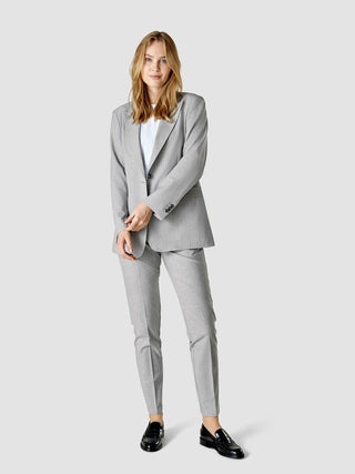 Essential Suit Tapered Light Grey Pinstriped