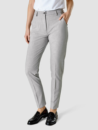 Essential Suit Tapered Light Grey Pinstriped
