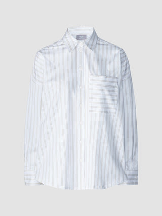 Oversized Long Sleeve Shirt Halo Stripes Latte