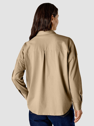 Oversized Long Sleeve Shirt Latte