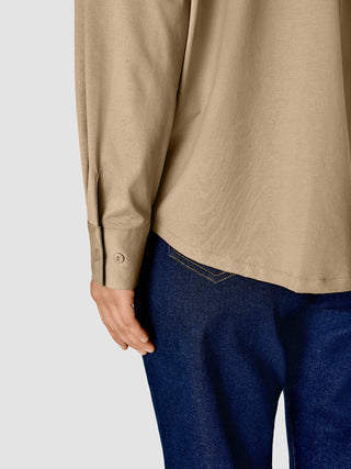 Oversized Long Sleeve Shirt Latte