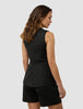 Skye Set Black Long Vest & Shorts