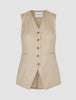 Women's Skye Long Vest Sandy Beige Melange