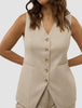 Women's Skye Long Vest Sandy Beige Melange