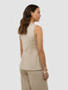 Women's Skye Long Vest Sandy Beige Melange