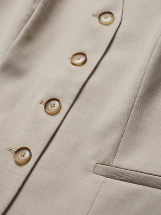 Women's Skye Long Vest Sandy Beige Melange