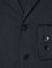 Atelier Overshirt Dark Navy in heavyweight textured dark navy with a notched collar, a chest pocket, and matching buttons.