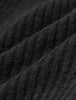 Close-up of a black rib knit Beanie Black.