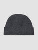 Beanie Dark Grey ribbed knit beanie in a Scandinavian design with a folded cuff.