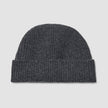 Beanie Dark Grey ribbed knit beanie in a Scandinavian design with a folded cuff.