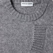 Chunky Soft Wool Knit Crewneck Glacier Grey sweater in a Scandinavian design with a ribbed neckline and cuff.