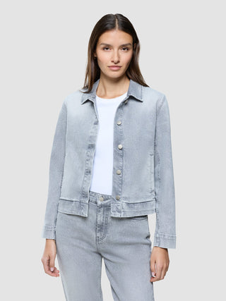Women's Classic Denim Jacket Light Grey Washed