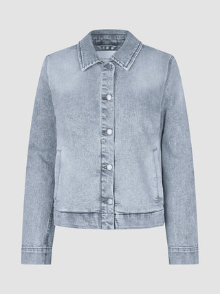 Women's Classic Denim Jacket Light Grey Washed