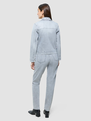 Women's Classic Denim Jacket Light Grey Washed