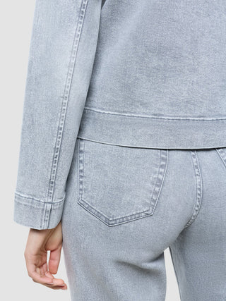 Women's Classic Denim Jacket Light Grey Washed