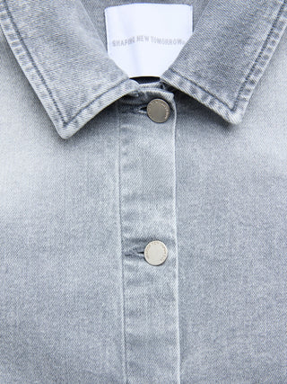 Women's Classic Denim Jacket Light Grey Washed