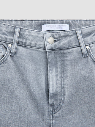 Women's Classic Jeans Straight Light Grey Washed