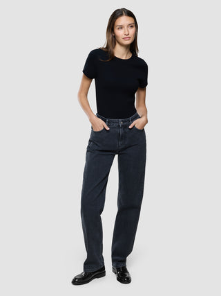 Jeans Straight Washed Black