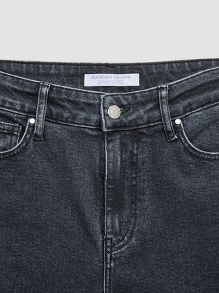 Jeans Straight Washed Black