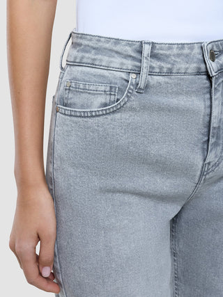 Women's Classic Jeans Tapered Light Grey Washed