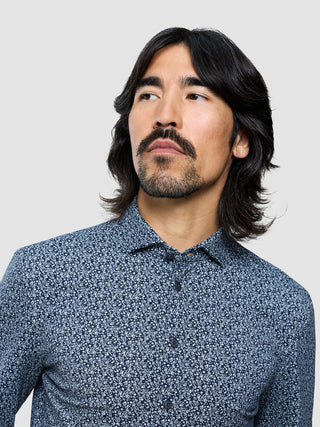Classic Shirt Floral Allover Navy Slim
