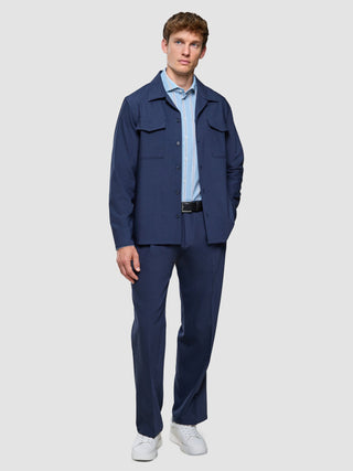 Classic Shirt Light Blue Herringbone Slim